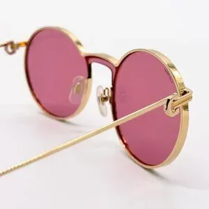 NEW CARTIER CT0274S 003 WOMEN GOLD/PINK ROUND SUNGLASSES cartier-c-de-cartier-red-round  main image 2